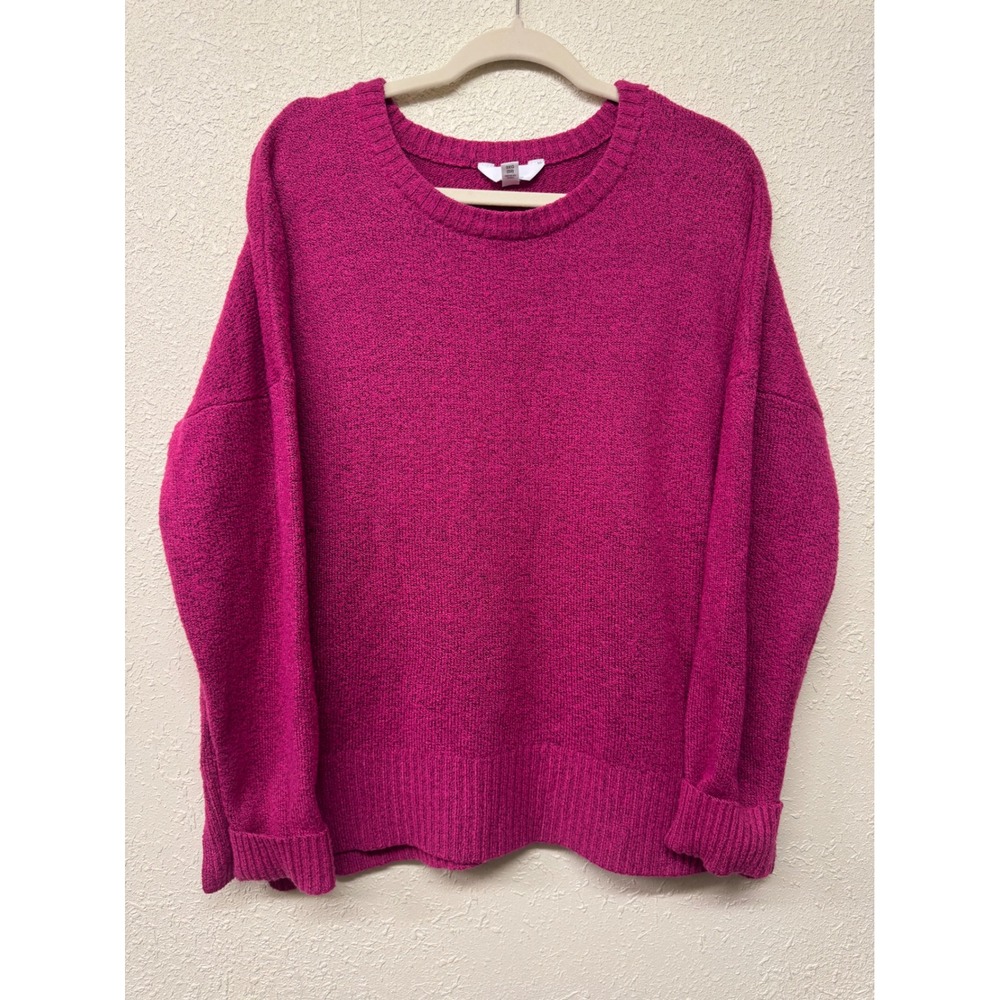 Time and Tru Womens XXXL 22 Pink Fuchsia Oversized Soft Knit Sweater Crewneck